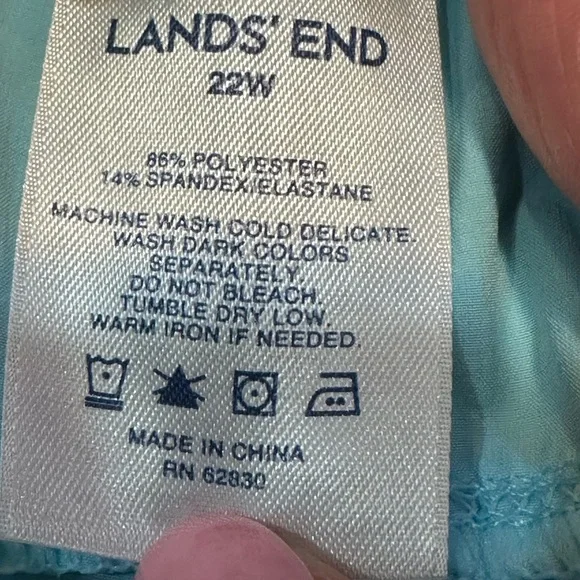 Lands End 22W summer shorts lightweight Packable quick drying vacation pale blue - Picture 7 of 9